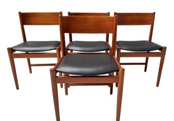 Four Mid-Century Modern Dining Room Chairs by Kurt Østervig for Sibast, 1960s